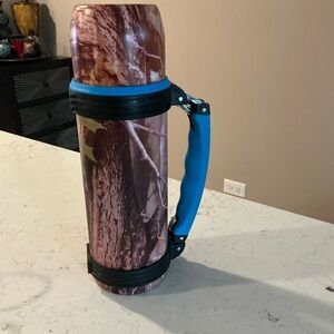 Camo and Blue Thermos